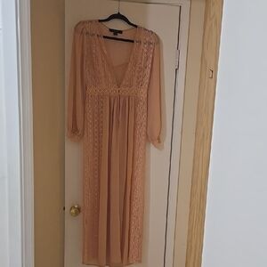 Elegant Lace Peach Dress